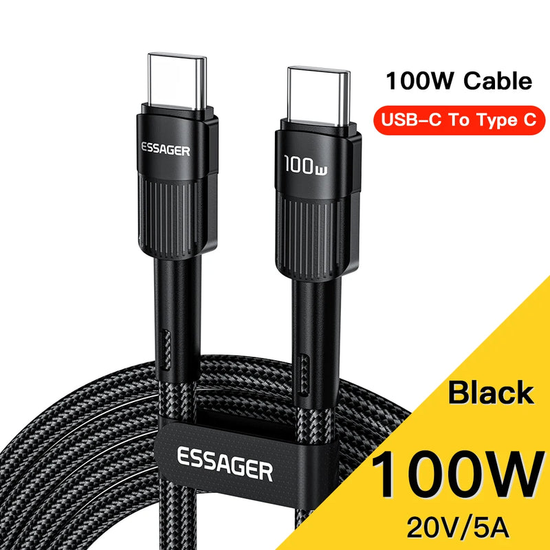 Cabo 100w Essager 7A para carregamento rápido.
