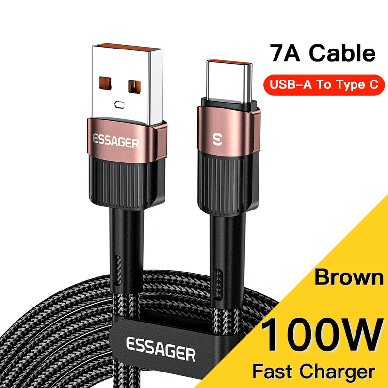 Cabo 100w Essager 7A para carregamento rápido.